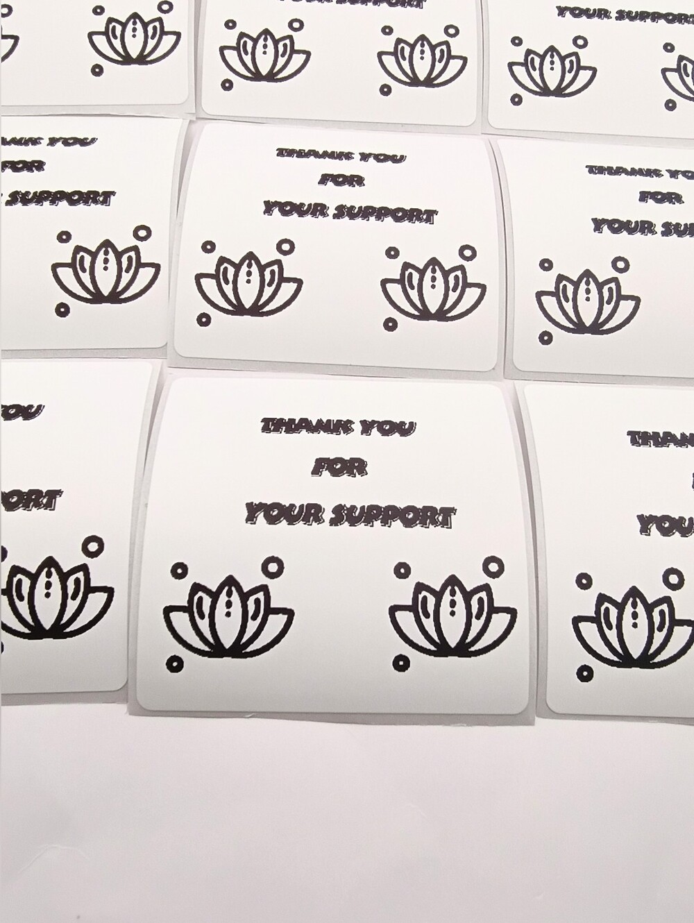 12 Thank You For Your Support Lotus Stickers 2x2 - Picture 2 of 2